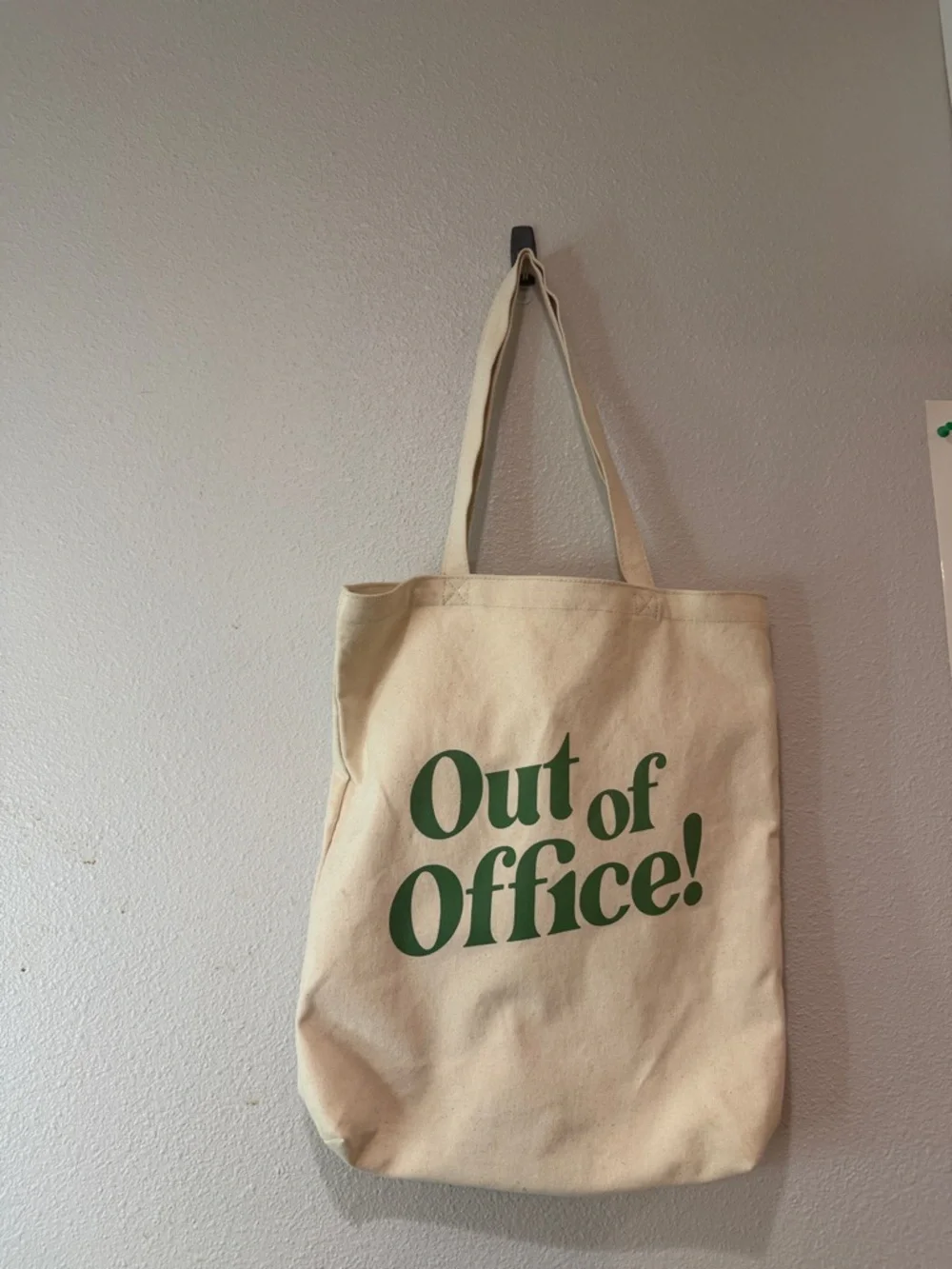 Indigo Cream Canvas Tote with Green 